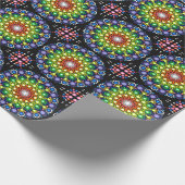 Papier Cadeau Points Hippie Retro Mandala Floral Dotés (Coin)