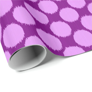 Papier Cadeau Points Ikat géants, orchidée et améthyste violet