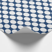Papier Cadeau Points Ikat géants, points blancs sur bleu cobalt (Coin)
