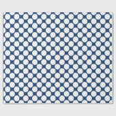 Papier Cadeau Points Ikat géants, points blancs sur bleu cobalt (Plat)
