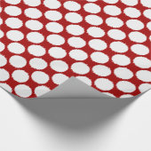 Papier Cadeau Points Ikat géants, points blancs sur rouge profon (Coin)