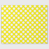 Papier Cadeau Points jaune et blanc (Plat)