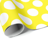 Papier Cadeau Points jaune et blanc (Coin rond)