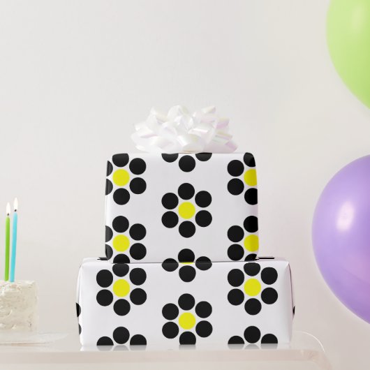 Papier Cadeau Points minimaux simples noirs (Cadeaux de fête)
