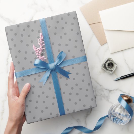 Papier Cadeau Points Modernes 2 sur Gris Clair (Cadeaux)