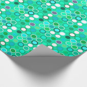 Papier Cadeau Points modernes du milieu du siècle - tons aqua (Coin)