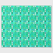 Papier Cadeau Points modernes du milieu du siècle - tons aqua (Plat)