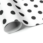 Papier Cadeau Points noirs blancs (Coin rond)