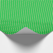 Papier Cadeau Points noirs cerclés, vert émeraude et jaune (Coin)