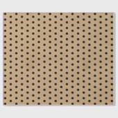 Papier Cadeau Points Noirs Chic Simple Sur Faux Rustiques Brown  (Plat)