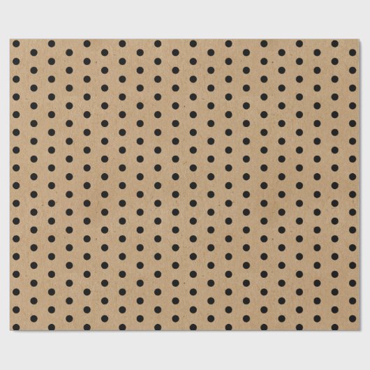Papier Cadeau Points Noirs Chic Simple Sur Faux Rustiques Brown  (Plat)