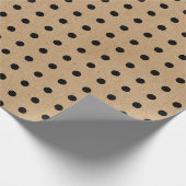 Papier Cadeau Points Noirs Chic Simple Sur Faux Rustiques Brown (Coin)