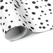 Papier Cadeau Points noirs et blancs (Coin rond)