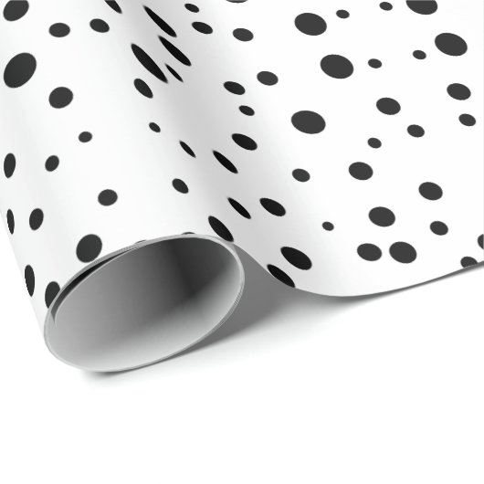 Papier Cadeau Points noirs et blancs (Coin rond)