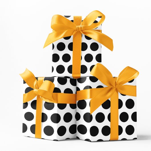 Papier Cadeau Points noirs et blancs