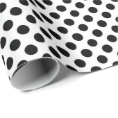 Papier Cadeau Points noirs et blancs (Coin rond)