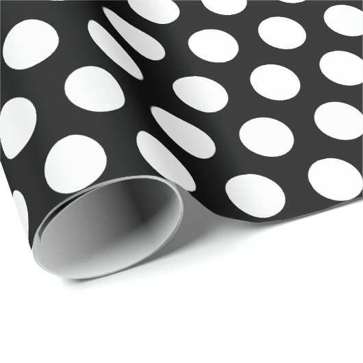 Papier Cadeau Points noirs et blancs (Coin rond)