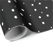 Papier Cadeau Points noirs et blancs (Coin rond)