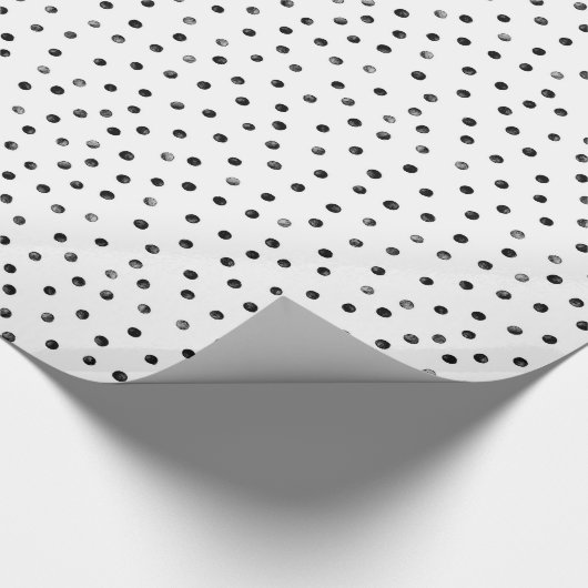 Papier Cadeau Points noirs et blancs de confettis (Coin)