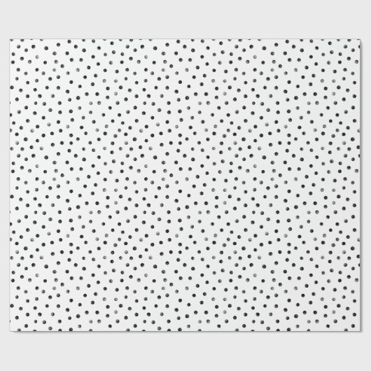 Papier Cadeau Points noirs et blancs de confettis (Plat)
