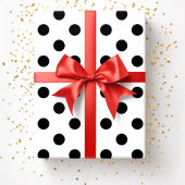 Papier Cadeau Points noirs et blancs modernes