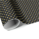 Papier Cadeau Points noirs jaunes (Coin rond)