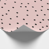 Papier Cadeau Points noirs roses aquarelle moderne mignons (Coin)