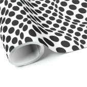 Papier Cadeau Points Op-Art (Coin rond)