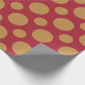 Papier Cadeau Points Or Sur Rouge (Coin)