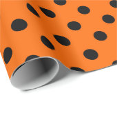 Papier Cadeau Points oranges et noirs (Coin rond)