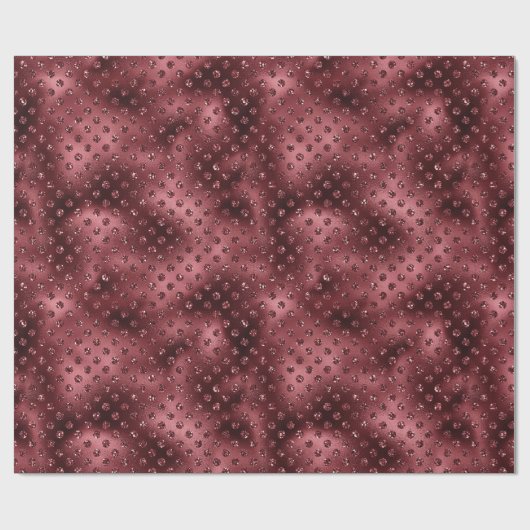 Papier Cadeau Points Parties scintillant rouges (Plat)