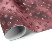 Papier Cadeau Points Parties scintillant rouges (Coin rond)
