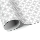 Papier Cadeau Points polka gris clair à la mode (Coin rond)
