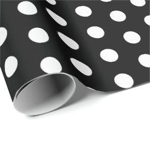 Papier Cadeau Points Polka Perky Noir Blanc