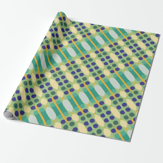 Papier Cadeau Points rétro rayures (Déroulé)
