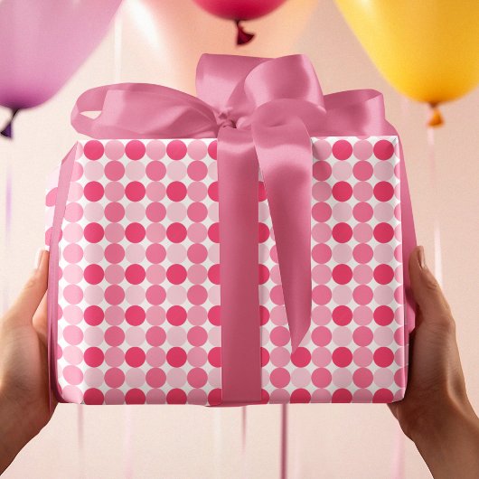 Papier Cadeau Points roses