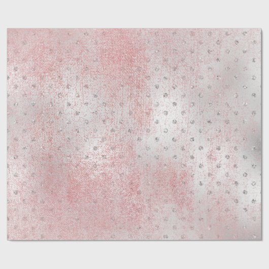 Papier Cadeau Points roses Blush Silver Grey Or Beauté Rose (Plat)