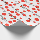 Papier Cadeau Points Rouges Anniversaires Sur Blanc (Coin)