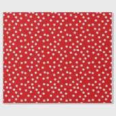 Papier Cadeau Points rouges et blancs, Impression de points de c (Plat)