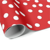 Papier Cadeau Points rouges et blancs, Impression de points de c (Coin rond)