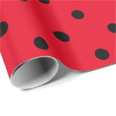 Papier Cadeau Points rouges et noirs (Coin rond)