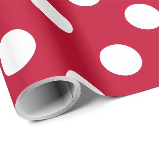 Papier Cadeau Points rouges + Polka blancs (Coin rond)
