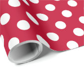 Papier Cadeau Points rouges + Polka blancs (Coin rond)