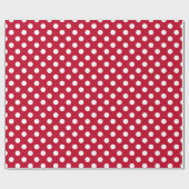 Papier Cadeau Points rouges + Polka blancs (Plat)