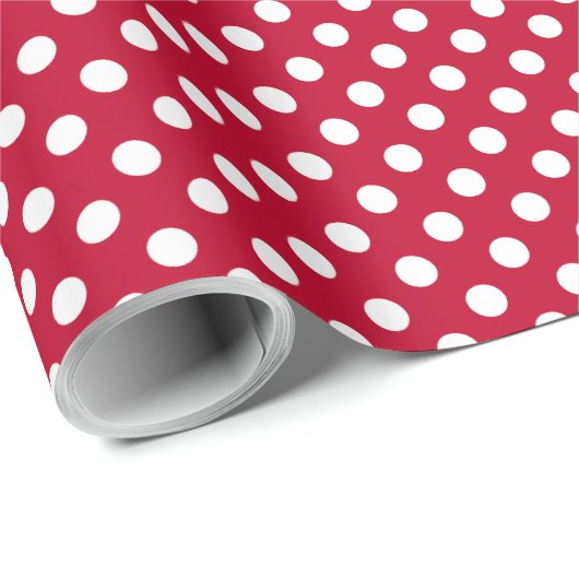 Papier Cadeau Points rouges + Polka blancs (Coin rond)
