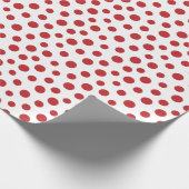 Papier Cadeau Points rouges sombres sur papier à envelopper blan (Coin)