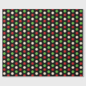 Papier Cadeau Points Rouges Verts Blancs (Plat)