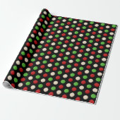 Papier Cadeau Points Rouges Verts Blancs (Déroulé)