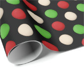 Papier Cadeau Points Rouges Verts Blancs (Coin rond)