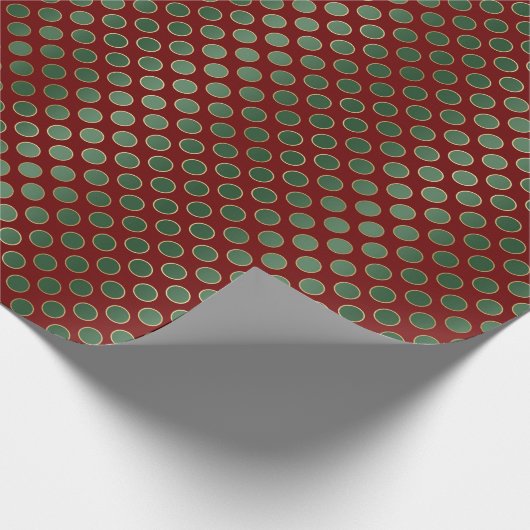 Papier Cadeau Points rouges verts de Noël (Coin)